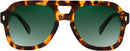 FEISEDY Retro Thick Aviator Sunglasses for Women Men, Large Vintage Shades | Leopard - Dark Green | 53 Millimeters — 1