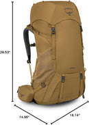 Osprey Rook 65L Men's Backpacking Backpack, Brown OS | Histosol Brown/Rhino Grey — 8