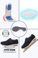 Men's Diabetic Shoes Large Size Plus Fertilizer Widening Shoes Adjustable Foot Swelling Shoes Non-Slip Double Insole Air Cushion Bottom Walking Shoes - Blue — 4