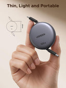UGREEN 100W Retractable USB C Cable, Fast Charging, Black, 3.3ft 3