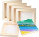 FSWCCK 10 Pack 6 x 6 inch Wood Panel Boards, Unfinished Wood Canvas Panels for Crafts, Painting Canvas, DIY Art Projects, Pouring, Arts Use with Oils, Acrylics | 6"X 6" 10 Pack — 3