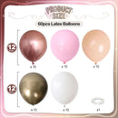 Rose Gold Balloons, 60Pcs Boho Wedding Bridal Shower Princess Party Balloon | Rose Gold Pink — 2
