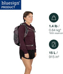 Osprey Sportlite Lightweight Hiking Backpack with Hydraulics Reservoir for Men & Women - Everyday Hydration Travel Bag | Serenity Blue | 15l — 2