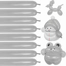 Silver 260 Balloons 100 pcs, Long Skinny Balloon for Balloon Animals Wedding Birthday Party Supplies Decoration. | Pearl Silver — 1