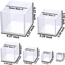 RESINWORLD Set of 4, 3", 2", 1.5", 1", 0.5" Clear Silicone Cube Molds, Large Deep Square Epoxy Resin Mold,… — 2