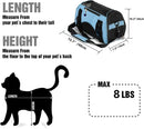 ZaneSun Cat Carrier,Soft-Sided Pet Travel Carrier for Cats,Dogs Puppy Comfort Portable Foldable Pet Bag Airline Approved (Small Blue) — 2