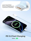 Senetem USB C to C Cable 10FT 3-Pack, 60W Fast Type C Charging Cord 8