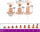 90 Sets Rose Gold Chicago Screws Leather Assorted Kit ，6 Sizes of Screw Rivets for Leather Rivet for DIY Leather Craft and Bookbinding (M5 X 4, 5, 6, 8, 10, 12) | M5*4.5.6.8.10.12mm — 5