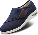 Womens Stylish Diabetic Shoes with Arch Support,Extra Wide Widths Walking Edema Sneakers Adjustable Strap Easy On/Off with 3 Pairs Insoles Replacement for Support Swollen Feet - Navy — 1