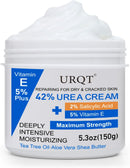 42% Urea Cream for Dry & Cracked Skin - Foot & Hand Cream with 2% Salicylic Acid, 5% Vitamin E, Tea Tree Oil, Aloe Vera, Shea Butter - Moisturizer & Skin Repair Cream for Feet Maximum Strength — 1