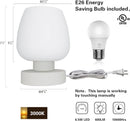 ONEWISH Small Bedside Lamp for Bedroom, 3-Way Dimmable Touch Control, 600 Lumen Bright Opal Glass Shade, 7.5 Inch… — 8