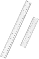 Unjoo Clear Plastic Ruler 6 Inch+12 Inch Straight Ruler, for School, Office | 6inx12in/2pcs | 6inx12in — 1