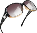 Joopin Oversized Rectangle Sunglasses UV400 Protection Shades for Women | Gradient Brown | Polarized — 1