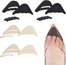 Shoe Inserts, Foam Filler, 4 Pairs Adjustable Toe Inserts for Loose Shoes, Black and Beige — 1