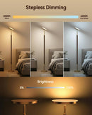JOOFO Wood LED Torchiere Floor Lamp with Remote, 3000LM Dimmable — 7