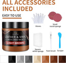 Leather Recoloring Balm and Scratch Repair Kit, Light Brown Leather Restorer for Couches, Furniture, Car Seats, Leather Paint & Stain for Sofa, Chairs, Bags, and More - leather recoloring balm | Light Brown — 6