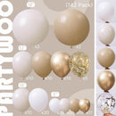 PartyWoo Neutral Balloon Arch Kit 142pcs Different Sizes of 18 12 10 5 Inch | Brown-3305 — 2