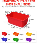 GAMENOTE 6 Quart Stackable Plastic Storage Bins with Lids, 6 Pack, Colorful — 2