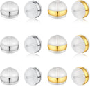 DELECOE 12pcs Soft Silicone Earring Backs for Studs Silver&Gold Belt Rubber Earring Backs Replacements… — 1