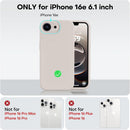 Vooii Compatible with iPhone 17e Case and for iPhone 16e Case, Liquid Silicone Upgrade [Camera Protection] [Soft Anti-Scratch Microfiber Lining] Shockproof Phone Case for iPhone 17e/16e 6.1" - Stone — 5