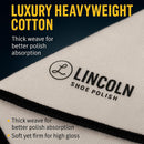Lincoln Shoe Polish 4-Pack Shoe Shine Cloths – Heavyweight 14×14 Premium Cotton Polish & Buffing Cloth for Shoes, Leather, Boots – Reusable, Stitched Edges for Mirror Finish — 3