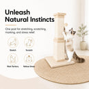 Cat Scratching Post for Indoor Cats, 32Inch Sisal Cat Scratcher, Beige — 5