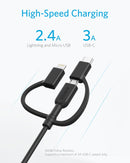 Anker Powerline II 3-in-1 Lightning, USB C, Micro USB Cable 5