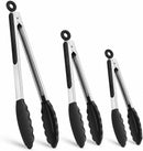 Kitchen Tongs Set, 3 Pack(7+9+12") Cooking Tongs with Locking Mechanism, Stainless Steel Body Food Tongs with… — 1