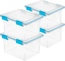Sterilite Gasket Storage Box with Lids for Home & Office, 32 Quart, 4-Pack — 1