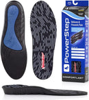 PowerStep Comfort Last Insoles, Cushioning Gel Insoles for Standing All Day, Foot Arch Discomfort, Heel Pain, Heel Spurs, All Day Comfort, Made in the USA - Black/Grey — 1
