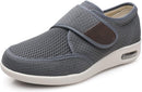 Men's Diabetic Shoes Large Size Plus Fertilizer Widening Shoes Adjustable Foot Swelling Shoes Non-Slip Double Insole Air Cushion Bottom Walking Shoes - Grey — 1