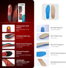 VALSOLE Heavy Duty Support Pain Relief Orthotics - 220+ lbs Plantar Fasciitis High Arch Support Insoles for Men Women, Flat Feet Orthotic Insert, Work Boot Shoe Insole, Absorb Shock with Every Step - MEN 9-9 1/2 | WOMEN 11-11 1/2--(278mm) / Red — 2