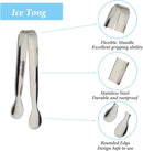 6PCS Ice Tongs Mini Sugar Tongs 4.25Inch Stainless Steel Kitchen Utensils Set,Small Serving Tong and Tiny Kitchen… — 3