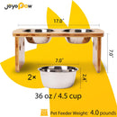 Elevated Dog Bowls, Bamboo Raised Dog Bowl for Medium Dogs, with 2 Stainless…
