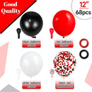 68Pcs Red Black White Latex Balloons 12 Inch with Black Red Confetti Balloons for Birthday, Wedding, Baby Shower, Graduation Poker Card Party. | Heihongbai — 2