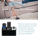 3 Slot Adjustable Remote Control Holder Wall Mount, TV Remote Box Hollow Bottom Slot Easy Phone Charging, Self Adhesive Remote Holder,Wall Pen Holder Storage Accessories for Home Office School (Black) — 3