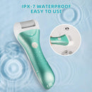 Callus Remover for Feet, Nicebirdie Electric Foot File Callus Removers Rechargeable Waterproof Pedicure Tools Foot Scrubber Shaver Feet Care Tool for Cracked Heels Dead Skin （Green） - Blue — 4