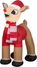 Gemmy 42" Inflatable Airblown Standing Rudolph in Santa Outfit — 1