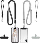 takyu Phone Lanyard, 2 Pack Adjustable Cell Phone Lanyard Crossbody Neck Strap & 2 Pack Phone Wrist Strap with 2 Pcs Tether Tabs Compatible for iPhone Android Smartphones-Black Grey photo 1