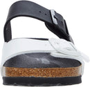 Birkenstock Birko-Flor Patent Eggshell/Offwhite Women's Arizona Sandals by Birkenstock – Multi — 6