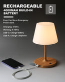 WEILAILUX Outdoor Table Lamp, Shower Lamp Waterproof (Wood Grain H9.6in) — 6