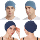Headshion 100% Cotton Skull Caps Beanie Sleeping Hats for Men Women - 4 Black & Grey & Navy Blue & Denim Blue — 6