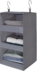 GRANNY SAYS 3-Shelf Hanging Closet Organizer, Foldable Storage, Gray — 1