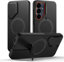 SURITCH for Samsung Galaxy S25 FE Phone Case, Magnetic Protective Cover with Camera Cover & Adjustable Metal Kickstand for Galaxy S25 FE (2025)-Black — 1