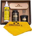 Obenauf's Leather Care Essentials Kit - 4oz Heavy Duty Leather Preservative - 8oz Leather Oil Leather Conditioner - 8oz Cleanit Leather Cleaner - Horsehair Brush - Cleaning Cloth — 1