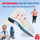 Heavy Duty Plantar Fasciitis Insoles Men Women, 240lbs Ultimate Comfort High Arch Support Shoe Inserts, Work Boot Orthotic Insoles for Plantar Fasciitis, Flat Feet, Pronation and Heel Pain - Blue — 4