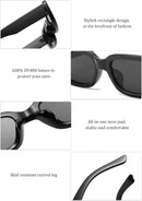 Rectangle Sunglasses for Women Men Trendy Y2K 90s Square Sun Shades UV400 | Brown — 3