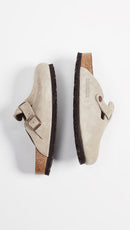 Birkenstock Women's Boston Suede Clogs – Taupe Suede — 5