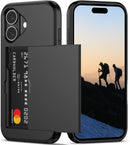 Nvollnoe for iPhone 16 Case with Card Holder Black — 1