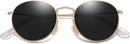 SOJOS Small Round Polarized Sunglasses for Women Men Classic Vintage Shades | Gold/Grey — 2